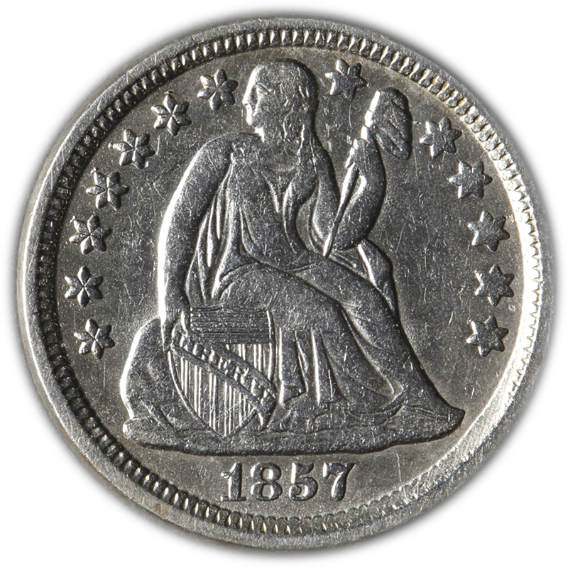 1857-P Seated Liberty Dime Front